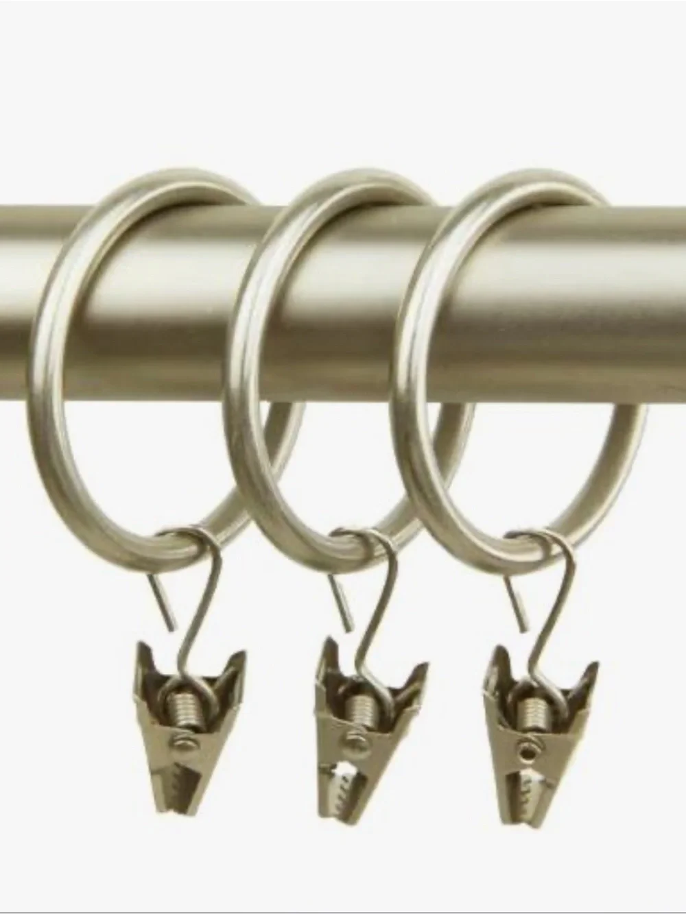 30 Silver Metal Drapery/Curtain Rings with Detachable Clips